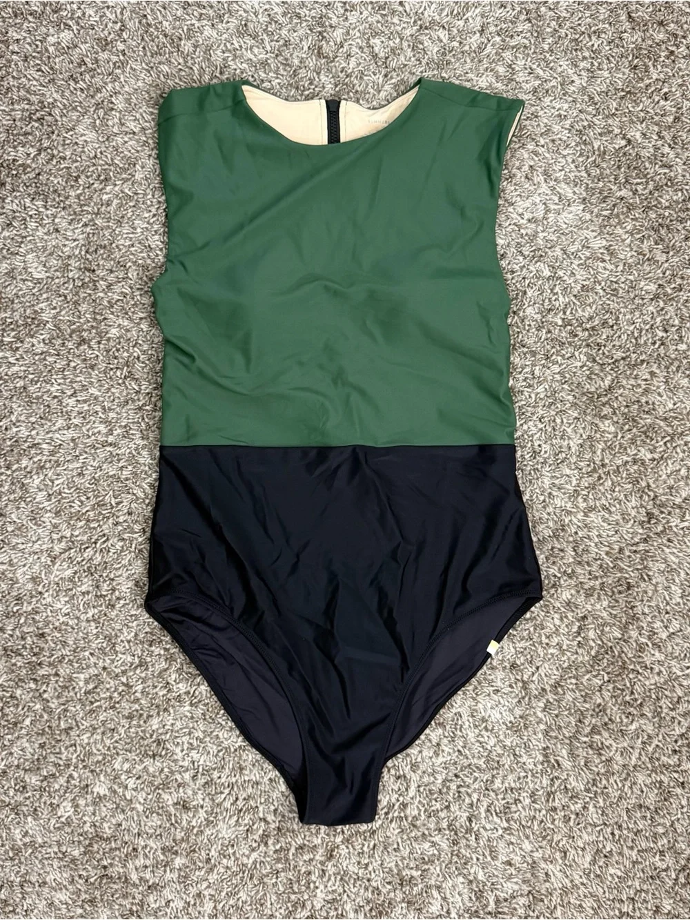 Summersalt The Surf High Neck One Piece Swimsuit in Olive & Sea Urchin Size 10